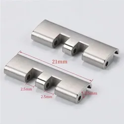 Premium Stainless Steel Curved End Adapter Bracelet Connector Link (2PCS) - Multiple Sizes Available (21mm - Straight)