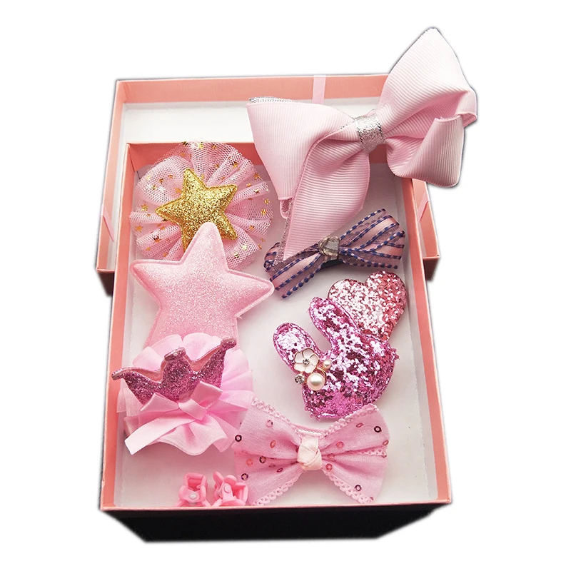 

Yidensy Children Christmas Gifts Ribbons Bow Hair Claws Barrettes Hair Combs Hairgrips Hairpins Tiaras Sets Box Kids Girls Gift