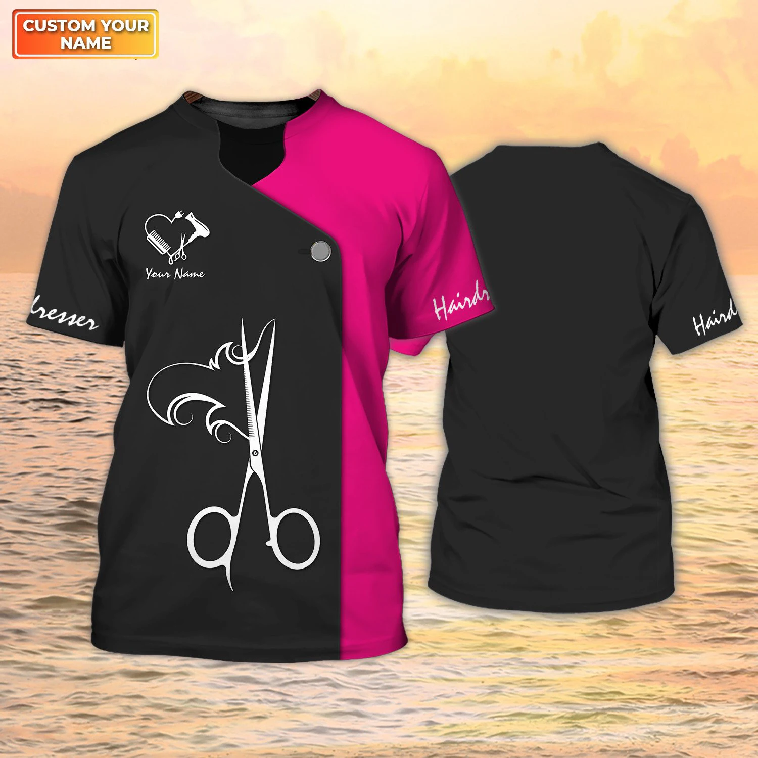 Parrucchiere Nome personalizzato Abbigliamento da lavoro T-shirt