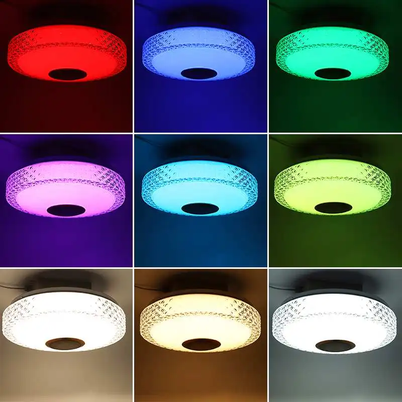 300W LED 천장 조명 RGB 조명 APP 블루투스 음악 램프 홈 침실 원격 제어