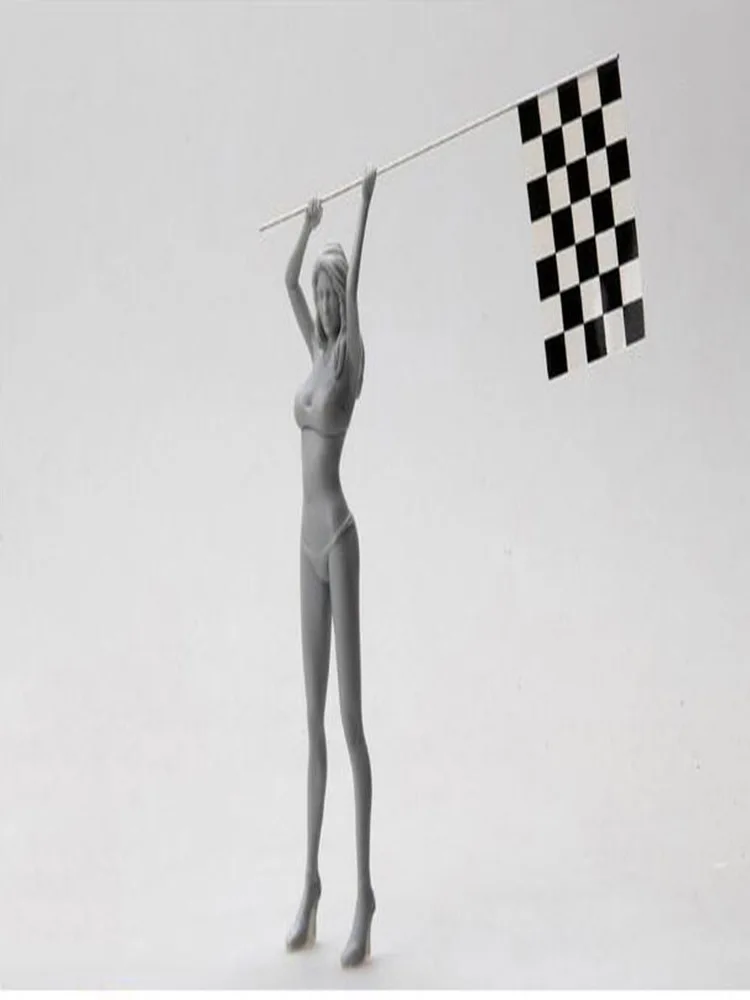 Unbemalter Bausatz 1/24 75 mm Racing, keine Flagge und Fahnenmast 75 mm Figur Historischer Figuren-Harzbausatz