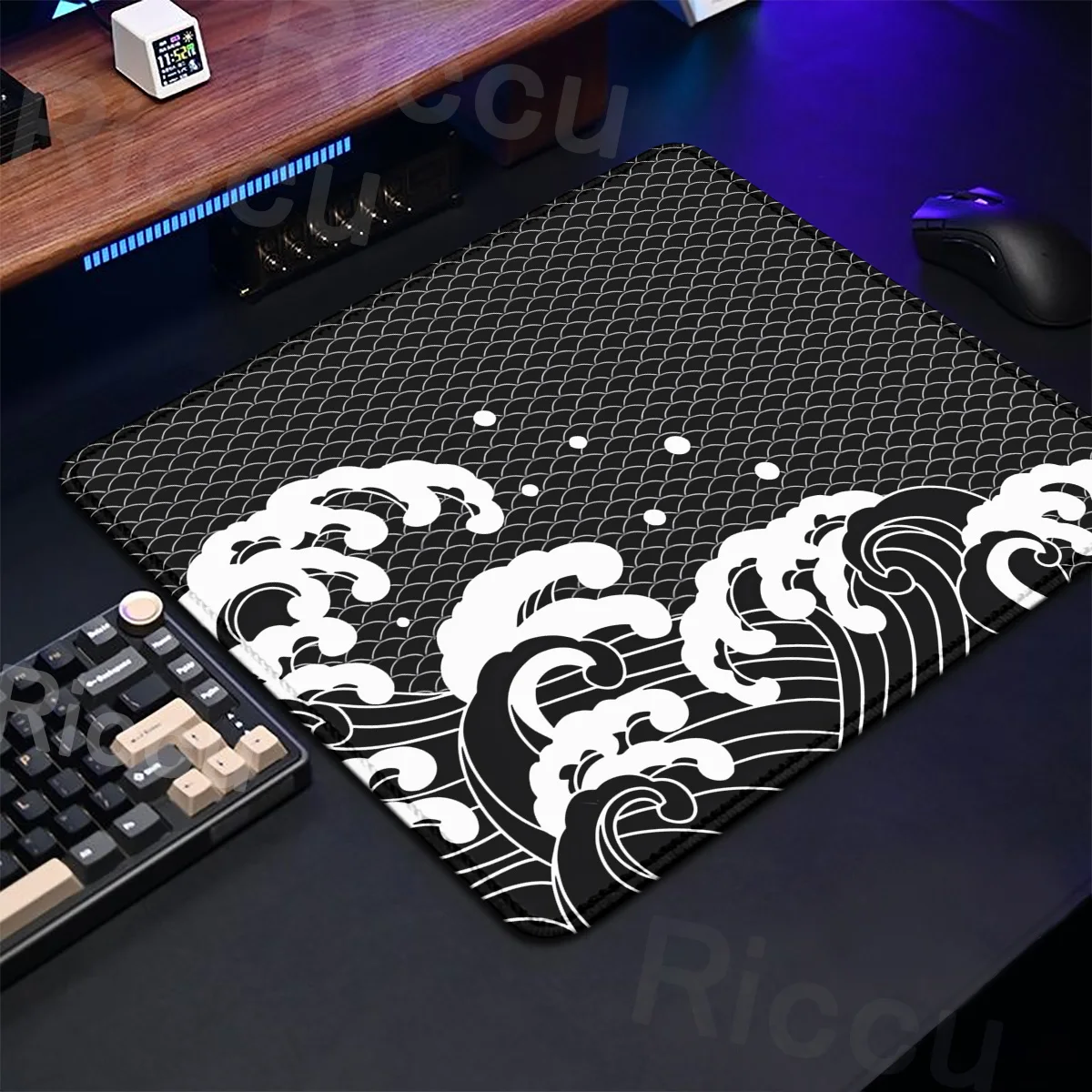 Gaming Mice Mat Great Wave Art Control Mousepad Anti-slip Small Deskmat Pc Gamer Accessoires 18x22cm Lock Edge Speed KeyboardPad — view 3