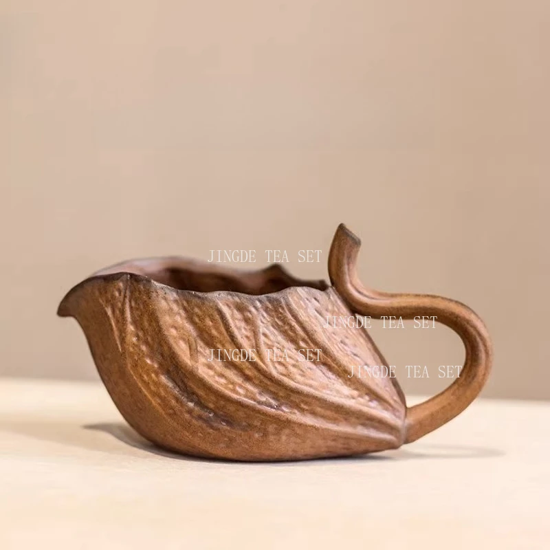 Rough Pottery Fair Cup Retro Lotus Seed Tea Divider Chinese Ceramic Kung Fu Tea Set Household Lotus Leaf Tea Horizontal Cup