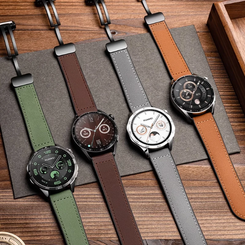Elegant Leather & Silicone Wristband - 22mm/20mm Universal Fit