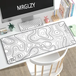 Contour Map Gaming Mouse Pad Company Black White Mousepads Mouse Mat 900X400 Rubber Keyboard Desk Mats Kawaii Large for Laptop