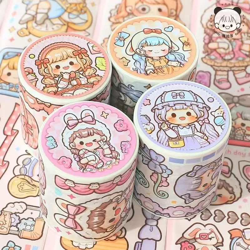 Kawaii Washi 테이프 세트 귀여운 스티커 일본 종이 마스킹 테이프 저널 장식 학교 용품 편지지
