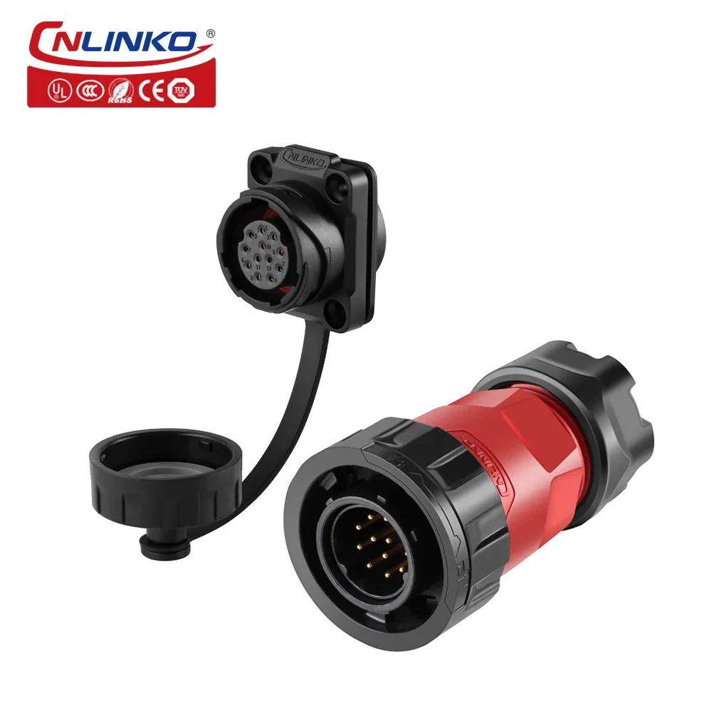 

CNLINKO Electrical Connector PBT Waterproof 12 Pin IP68 Aviation Connector for Wire Splicing