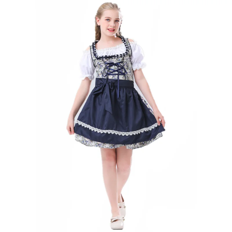 

Oktoberfest Girls Dress Bavaria Beer Dirndl For Kid Costume Dress Apron Outfit Beer Maid German Wench Carnival Party Costume