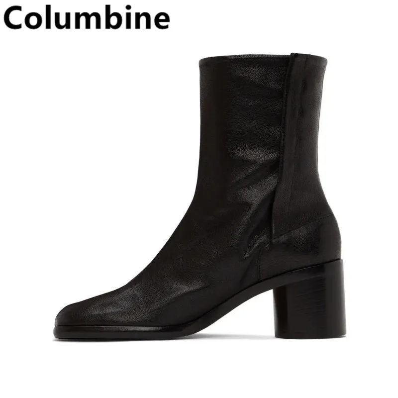 Stylish Men Black Shoes Winter Boots Retro2022 New Style Ankle Boots Slip On Casual Boots High-top Men Shoes Wear-resistant