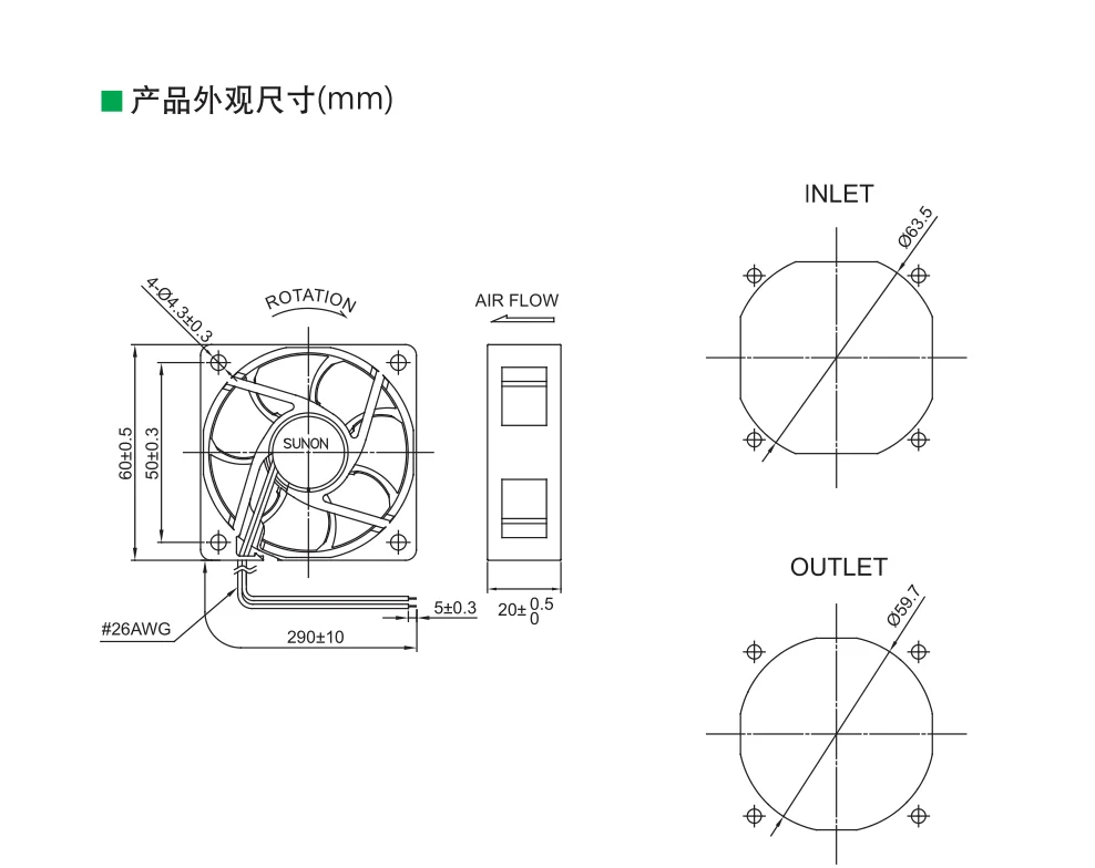 MF60202V3-1000C-A99, novo para Sunon 6020, 24V, 6cm