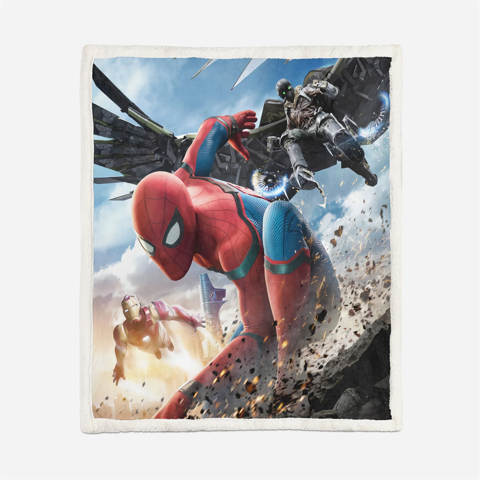 Spider-Man Furry Custom Blanket Luxury Plush Blankets Throw Baby  Winter Fleece Microfiber Fabric Modern Printed 2