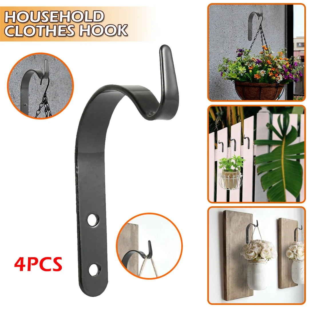 

Plant Hanging Brackets Black Iron Wall Light Hook Bracket Indoor Outdoor Plants Hanger Iron Plant Hooks Planter Decoration