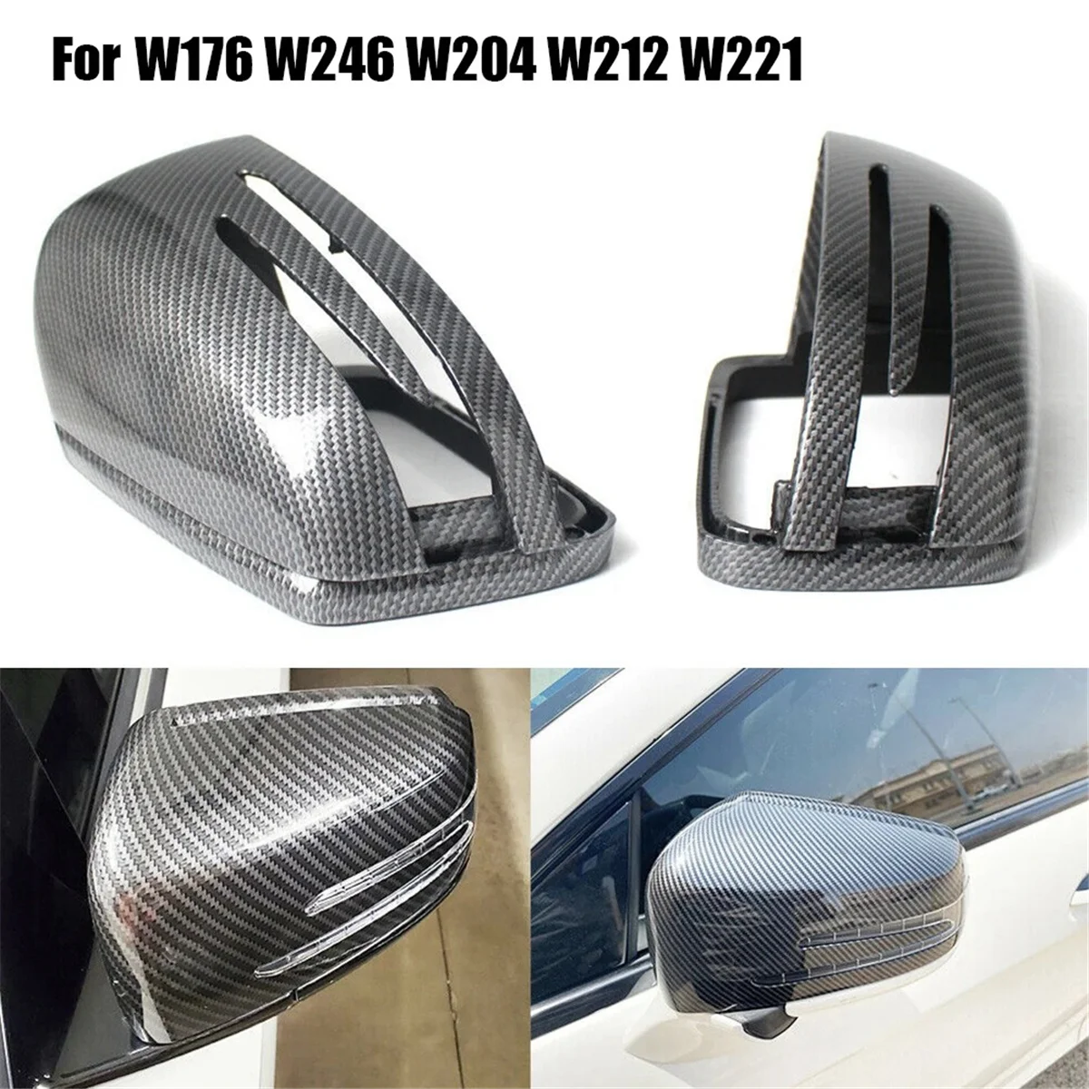Rearview Mirror Housing Side Mirror Cover Cap for Mercedes Benz A C E S Class W204 W212 W176 A2128100164 A2128100264