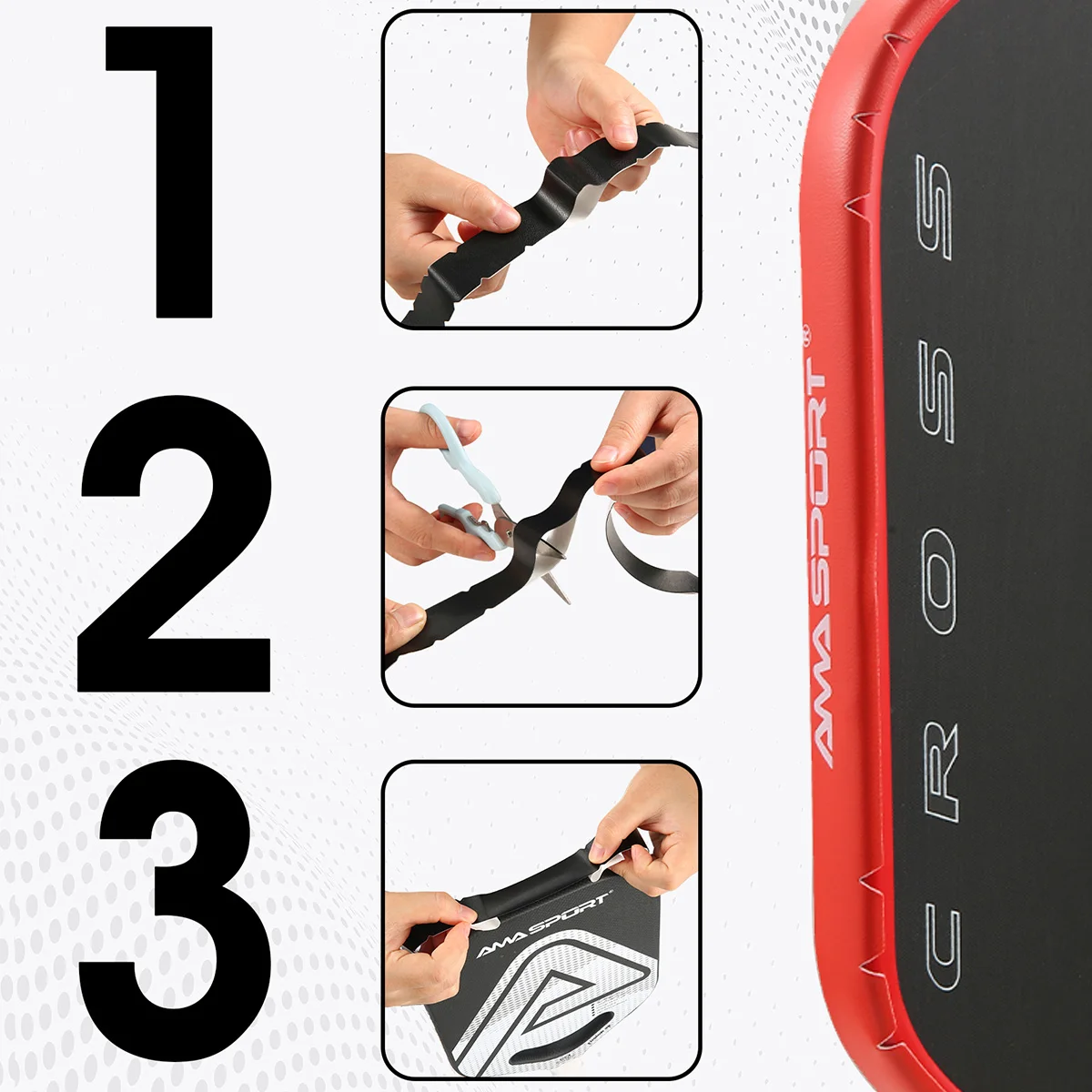 AMASPORT Pickleball Paddle Protection Tapes with Printing Wear-resistant Fashion Pickleball Paddle Accessories Decoration