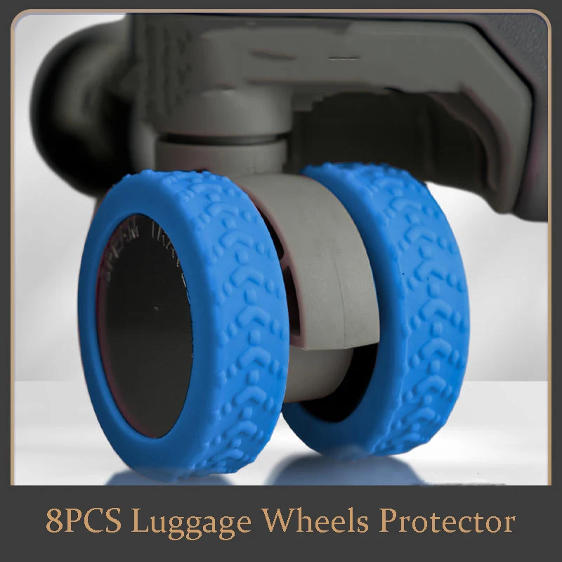 

Hot 8/4PCS Luggage Wheels Protector Silicone Wheels Caster Shoes Travel Luggage Suitcase Reduce Noise Wheels Cover Accessories