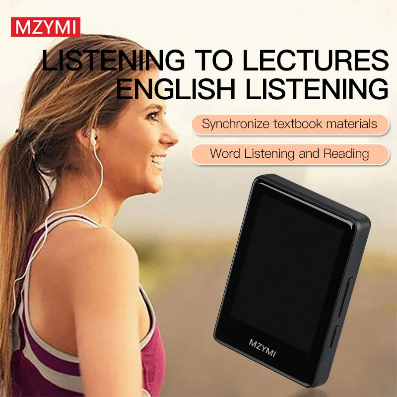 MZYMI S18 MP4 Player 2.4 Inch Touch Screen Portable HiFi Stereo Music E-book Learning MP3 Walkman Built-in Speaker