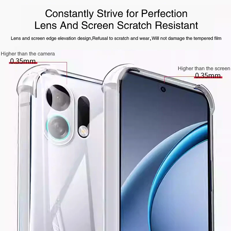 Enhanced Anti-Drop Transparent Silicone Bumper Cellphone Case