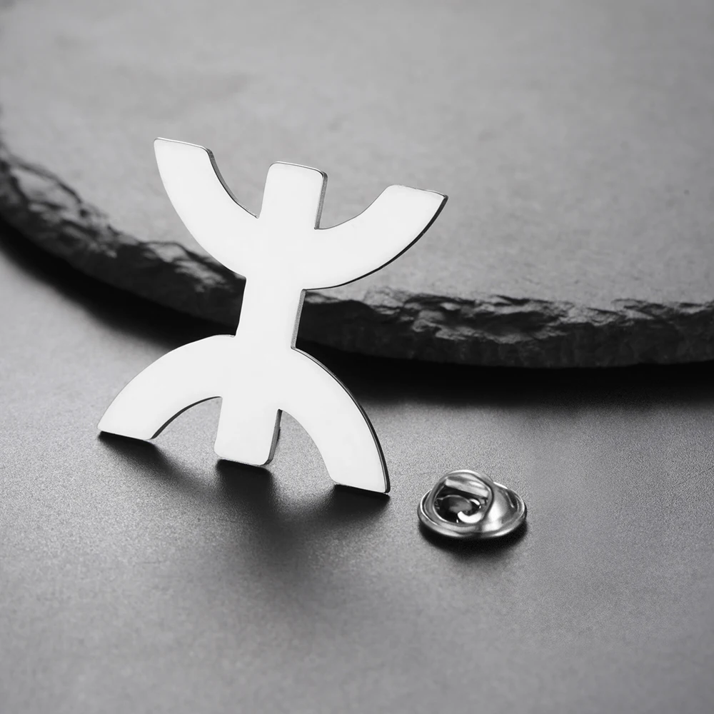 Dawapara Brosche mit afrikanischem Berber-Symbol, Stamm-Totem, Ägypten, religiöser Kabyle, Amazigh-Schmuck, Edelstahl – Detail 14