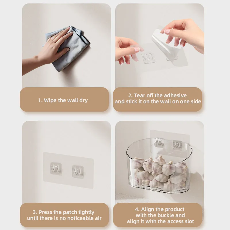 Kitchen Onion Ginger Storage Basket With Hook Vegetable Fruit Organizer Holder Bathroom Sundries Hanging Box