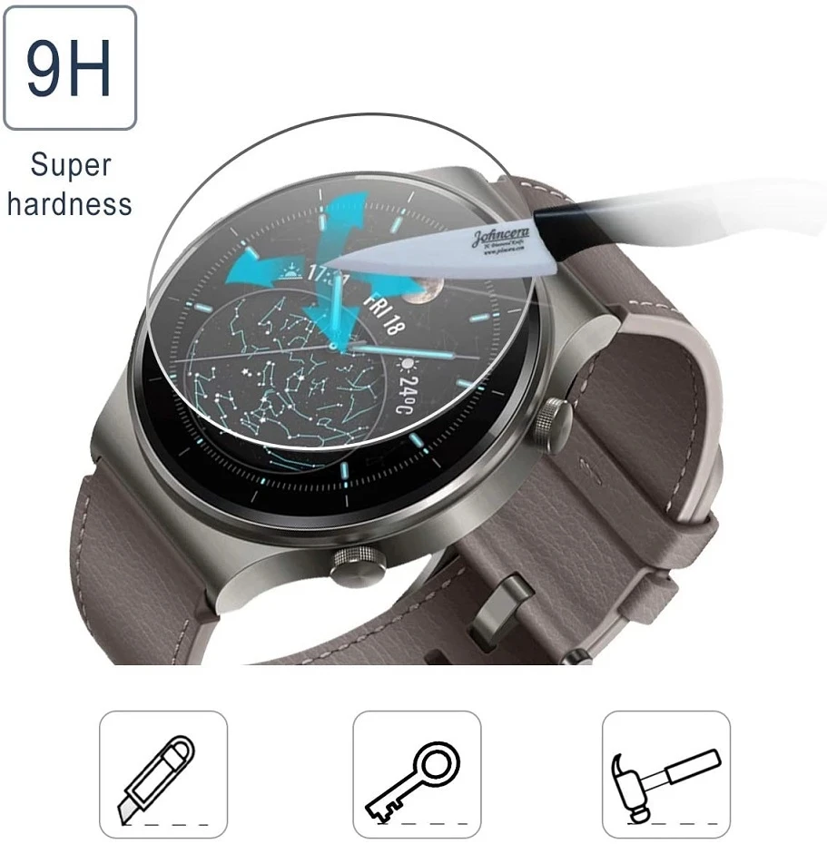 Durable Tempered Glass Smartwatch Screen Protector - Full Cover Display Shield