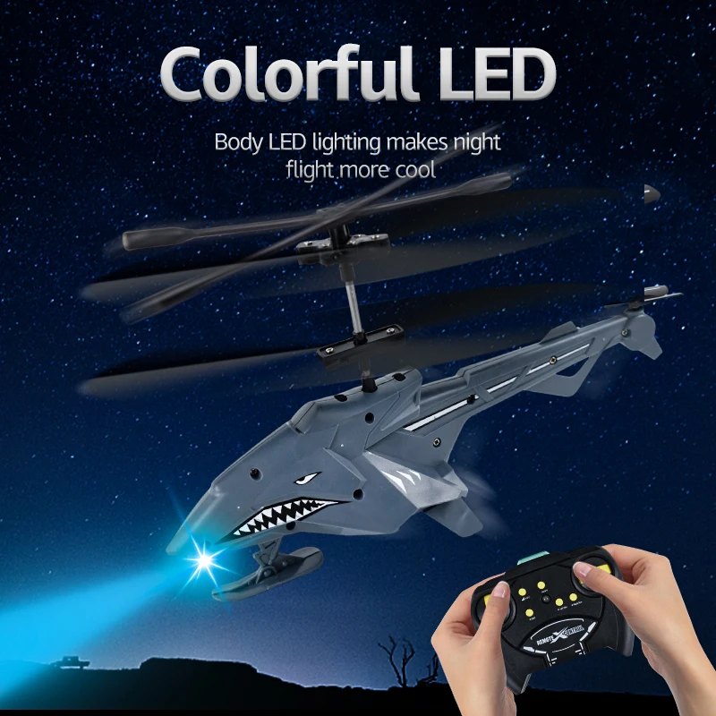 New Shark Remote Control Helicopter USB Charging Handle Toy Aircraft Model Children Remote Control Aircraft Boy Holiday gift