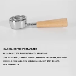 Premium Bottomless Portafilter with Solid Wood Handle (Beech Wood Handle)