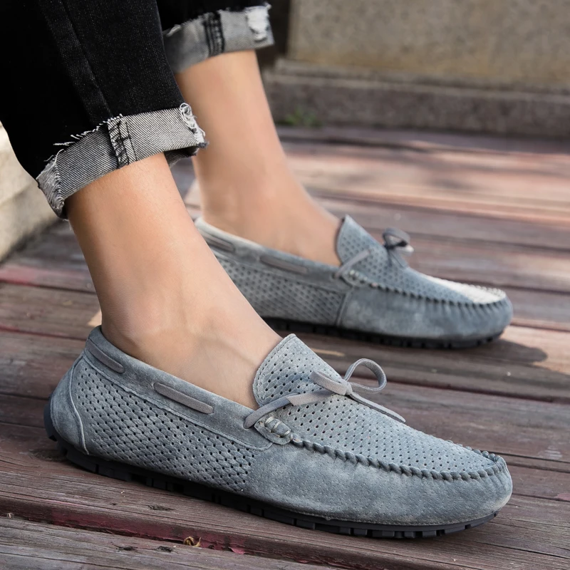 

Men Loafers 2023 cow suede Leather Fashion Men Flat Classic Driving Shoes soft Brand Luxury Leather Casual Shoes men moccasins