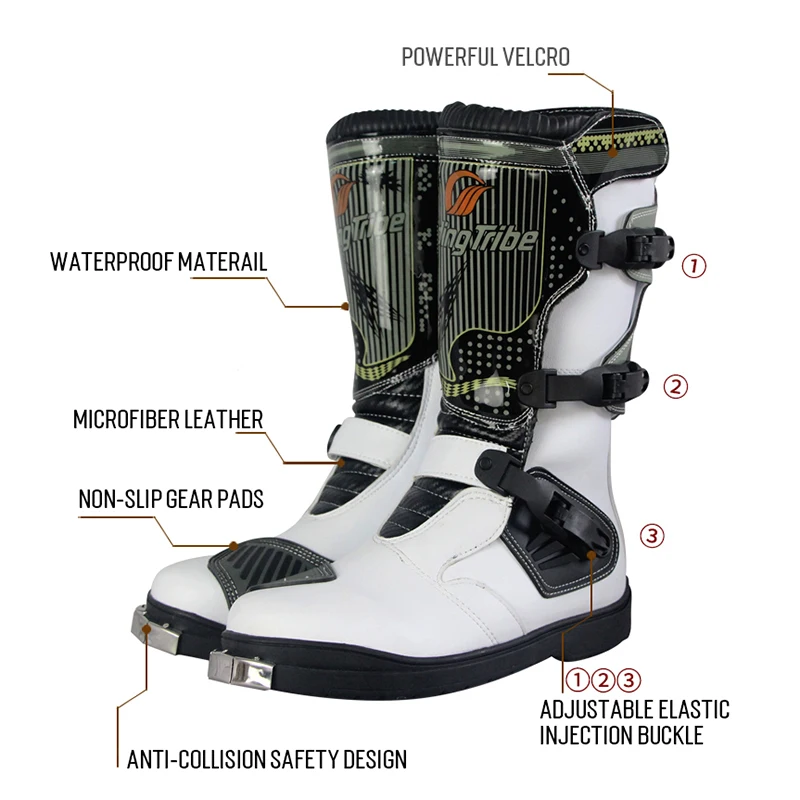 Motorcycle boots tourist motorcycle boots Waterproof PU Leather Shoes motorcyclist protection Boot Racing Bottes Motocross Boots