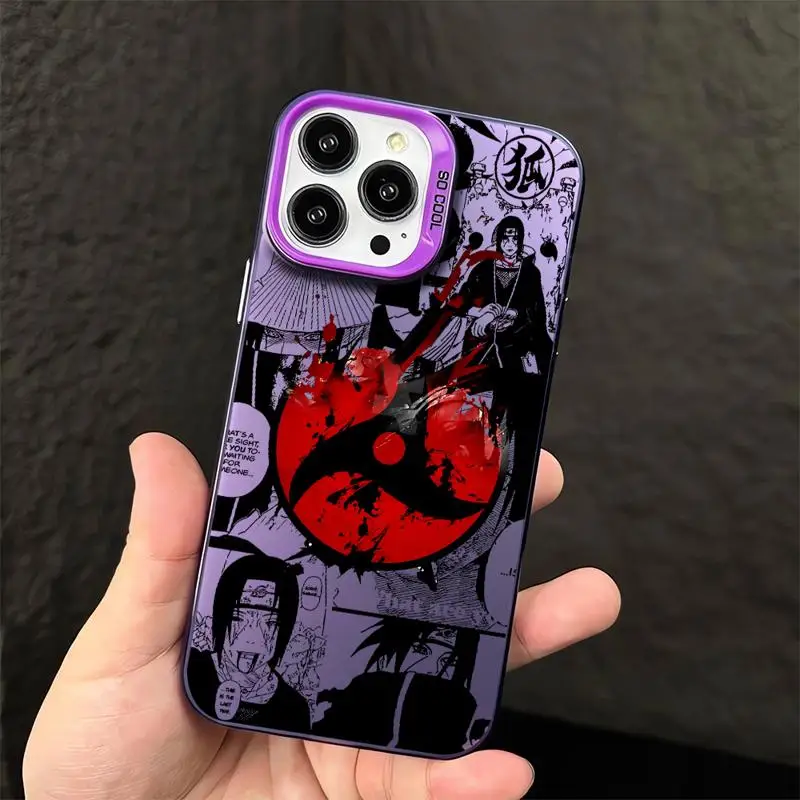 thumbnail image 1 of Narutos-funda de teléfono ITACHIs para Apple iPhone 11, 14, 15, 13 Pro Max, 12, silicona 15 Plus, 11Pro, protección de lente mate, Coque chapado, 1 of 5