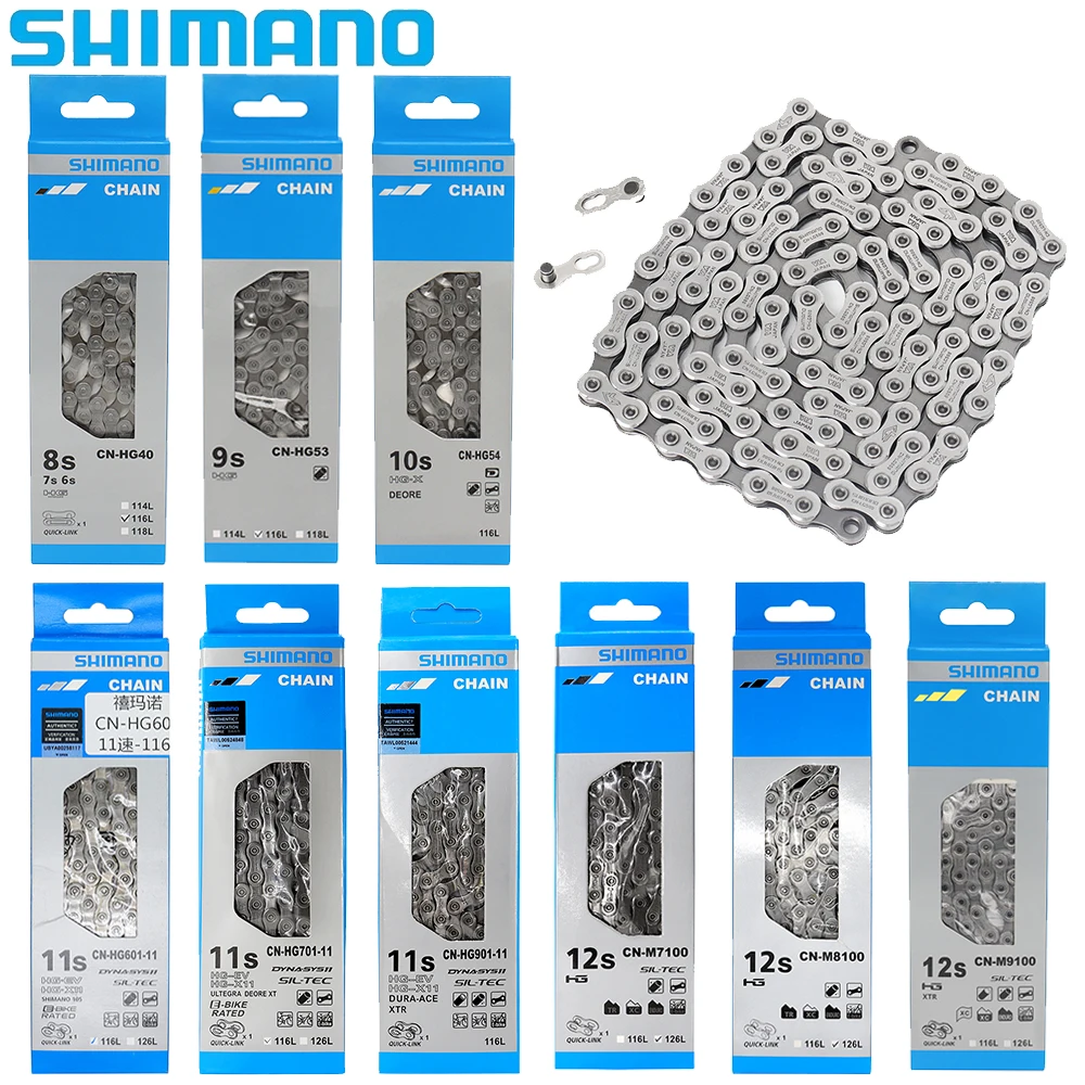 6/7/8/9/10/11/12 speed HG40 HG53 HG54 HG601 HG701 HG901 M7100 M8100 M9100 LG500 bike chain for MTB bike original parts