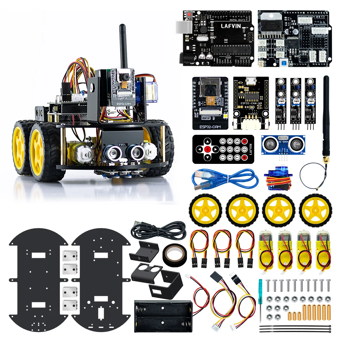 LAFVIN-Robot-Starter-Kit-for-Arduino-Project-with-ESP32-Camera-WIFI ...
