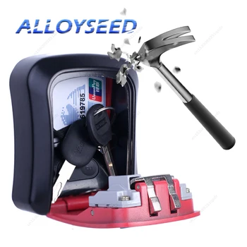 Wall Mount Key Lock Box 4 Digit Combination Password Key Storage Secret Box Organizer Security Code Lock No Key Home Safe Box 1