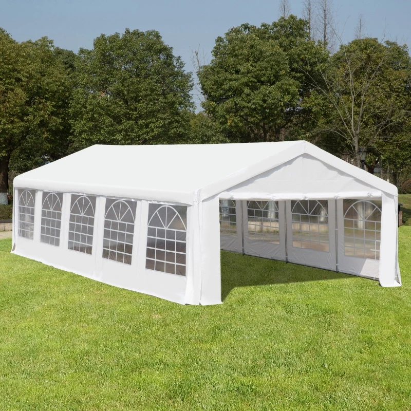 Voorafgaan Birma hetzelfde 32' X 16' Heavy Duty Party Tent Large Outdoor Carport Canopy Wedding Event  Gazebo, With Removable Sidewalls - White - Awnings - AliExpress