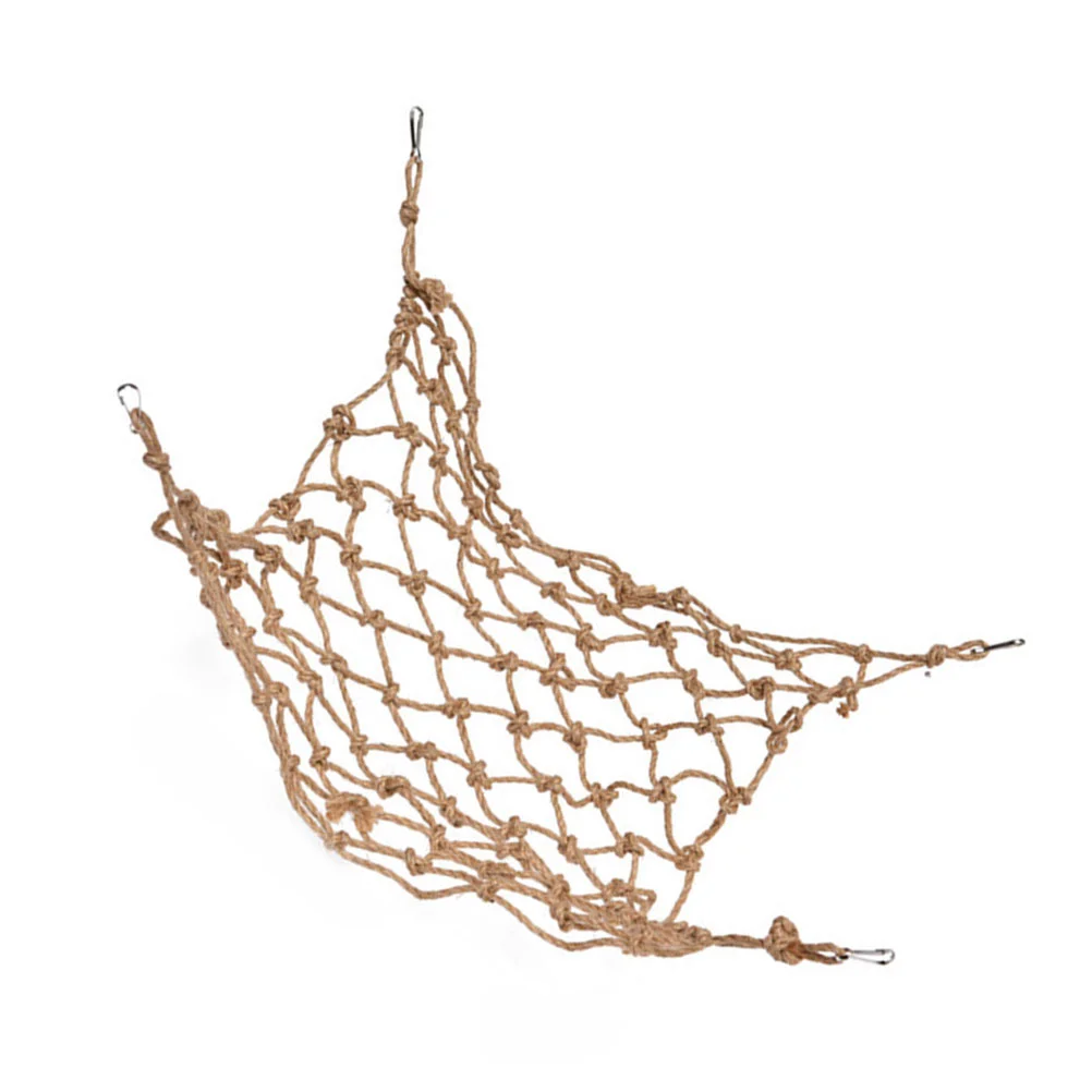 

Parrot Cage Toy Rope Climbing Net Ladder Parakeet Budgie Macaw Play Gym Toy Pendant with Hanging Buckle (Small Size)