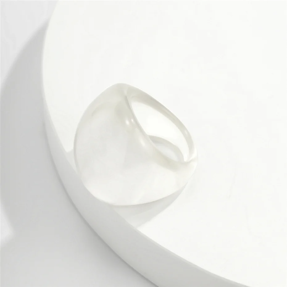 Ingemark Korea Neue Bunte Transparente Acryl Strass Harz Ring Geometrische Offene Ringe für Frauen Mädchen Partei Schmuck 2021 – Detail 12