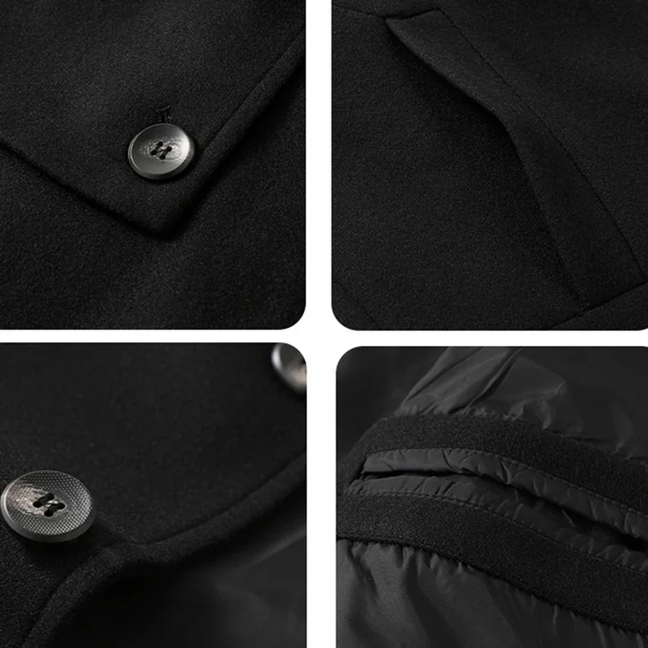 Woolen Jacket Men Plus Size 12XL Solid Color Jackets Woolen Coats Male Autumn Winter Long Style Jacket Fashion Casual 6