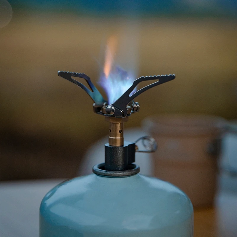 Mini Gas Stove Head for Camping Cooking Burner Portable Outdoor Gas Stove Head Hiking Picnic Cooking Supplies