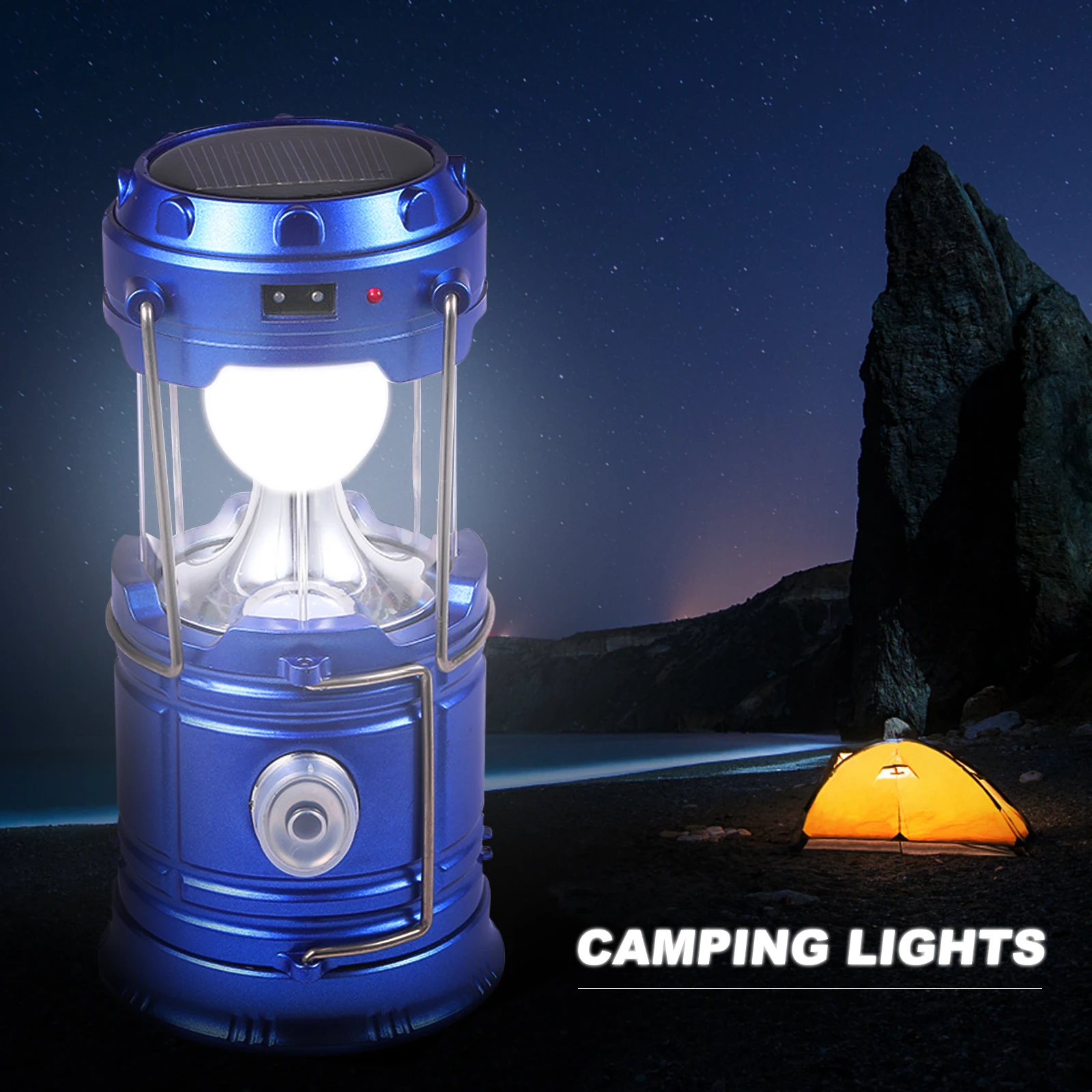 Upgrade Camping Lantern and Torch for Tents USB Rechargeable, Portable  Solar LED Camping Lights Battery Operated Frosting Red 