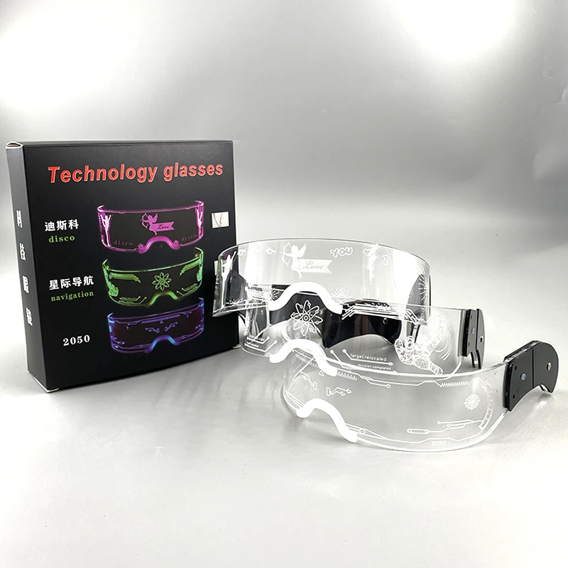 High-quality LED Luminous Glasses Carnival Acrylic Glowing Glasses KTV DJ Bar Costume D&eacute;cor Birthday Christmas Gift