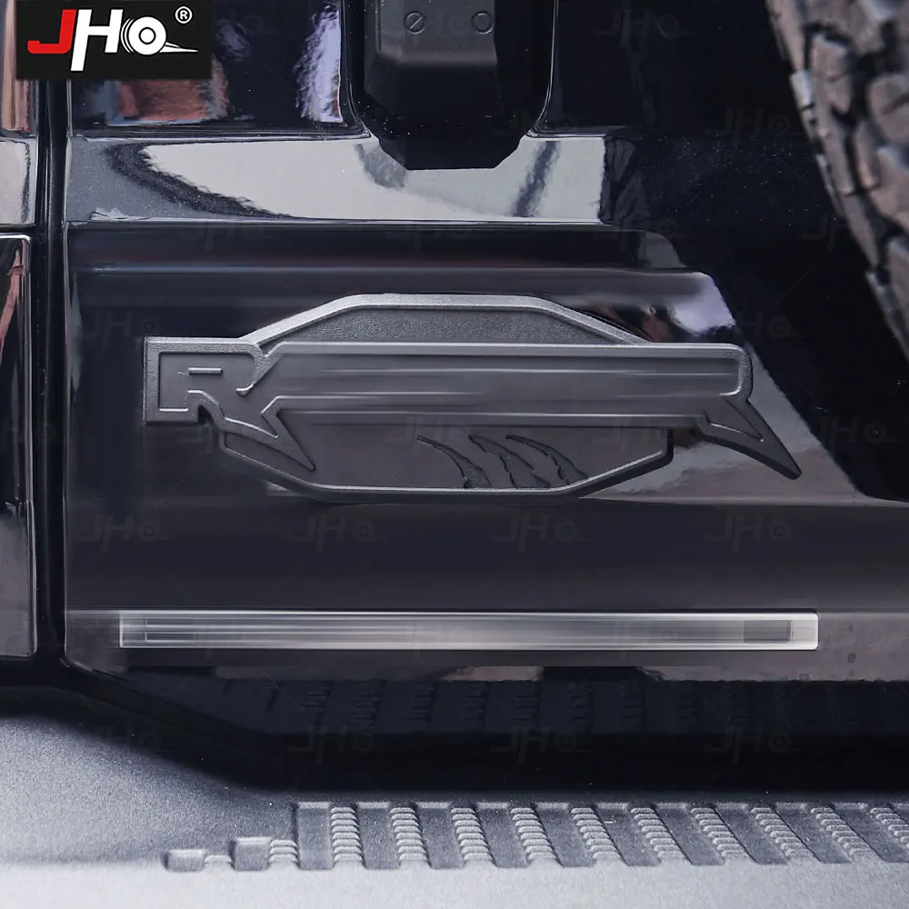 JHO 테일게이트 엠블럼 랩터 로고 배지 커버, 블랙 장식 트림, 포드 브롱코, 브롱코 스포츠 2021 2023 외부 액세서리