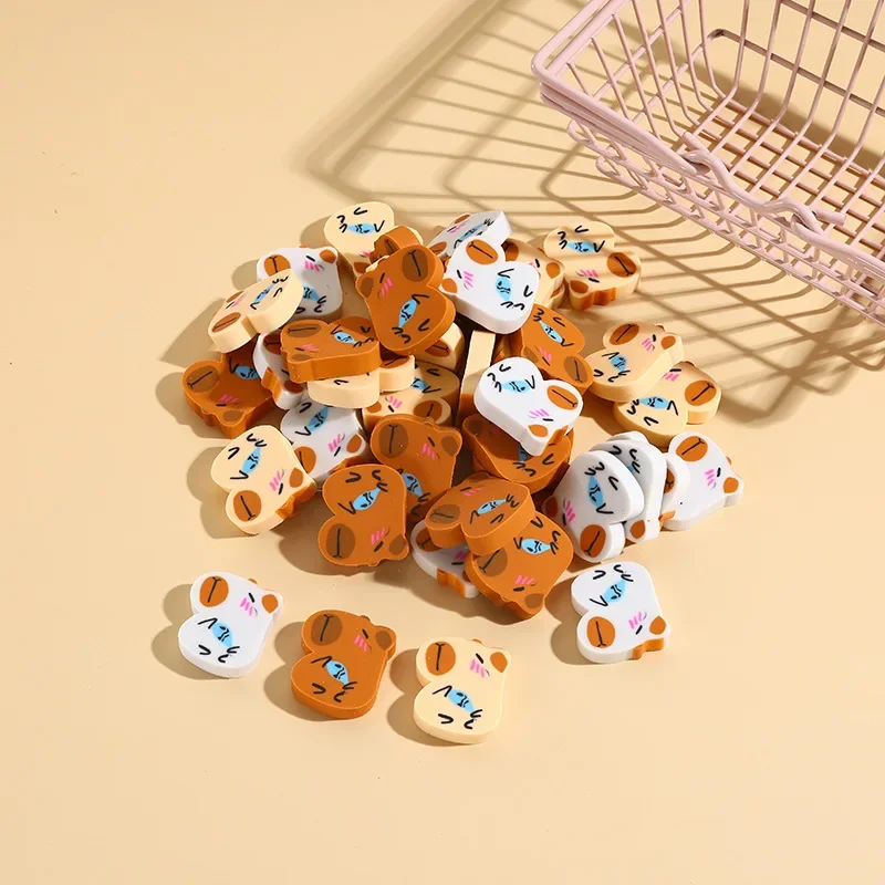 10Pcs/Lot Cute Capybara Pencil Erasers Children's Cartoon Eraser Gift Prize Elementary School Stationery Kawaii Erasers for Kids