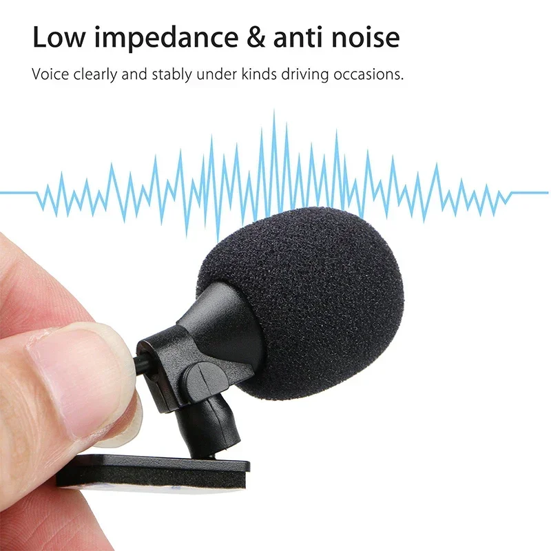 5m Microphone Cable Low impedance Anti noise U-type fixing clamp Car For Radio GPS External Mic 2.5mm Connector