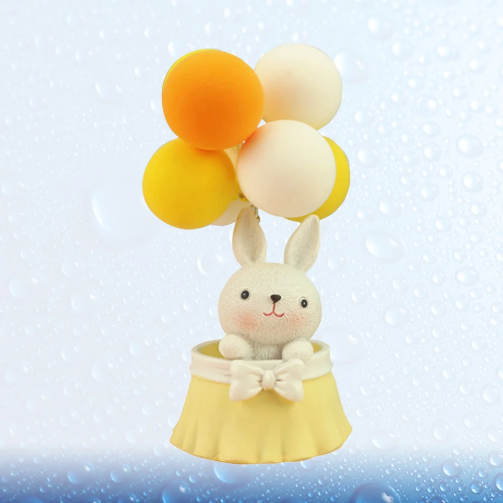 

Кролик, украшение для автомобиля, кролик из смолы, мини-украшение для выпечки, миниатюрный ландшафт, реквизит, украшение для торта, воздушные шары