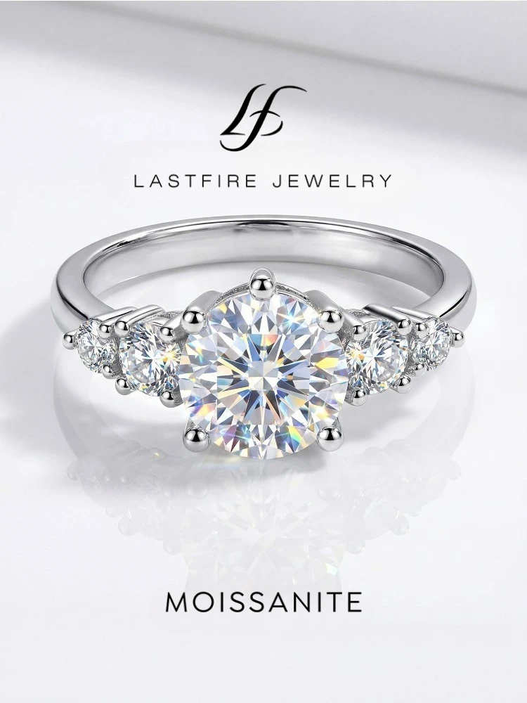 925 Sterling Silber Echte 1CT Zertifizierte Moissanit-Diamant Verlobungsringe für Frauen Hochwertige Feine Schmuckstücke