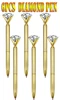 6Pcs Diamond Ballpoint Pens Gold Large Crystal Pens Rhinestones Ballpoint Pens Stationary Writing Supplies 1
