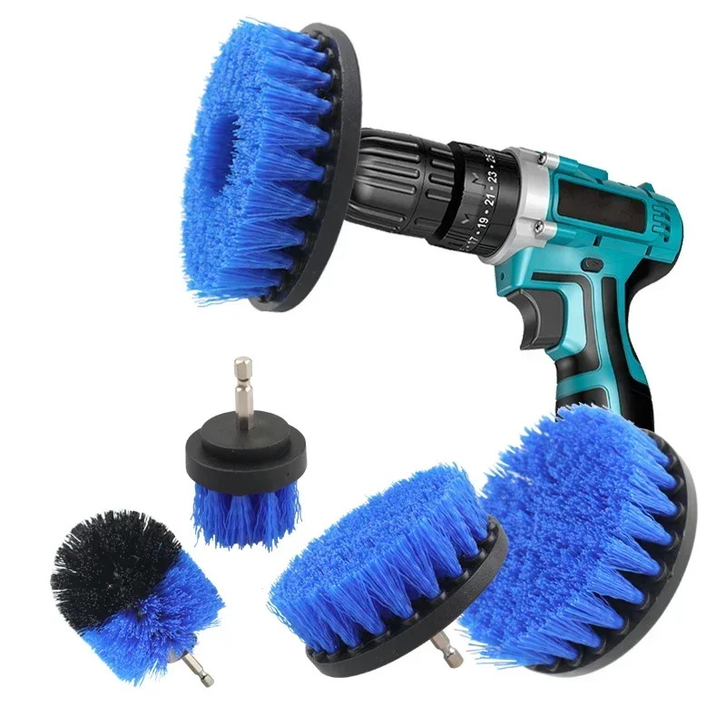Soft Drill Brush Attachment 4inch For Cleaning Carpet Leather Upholstery Glass Car Tires Electric Scrubber Drill