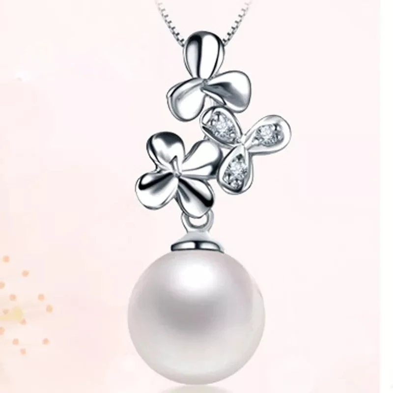 MeiBaPJ Wholesale Price Freshwater Pearl Antlers Pendant Necklace S925 Sterling Silver Lovely flower Charm Jewelry Gift | Украшения и