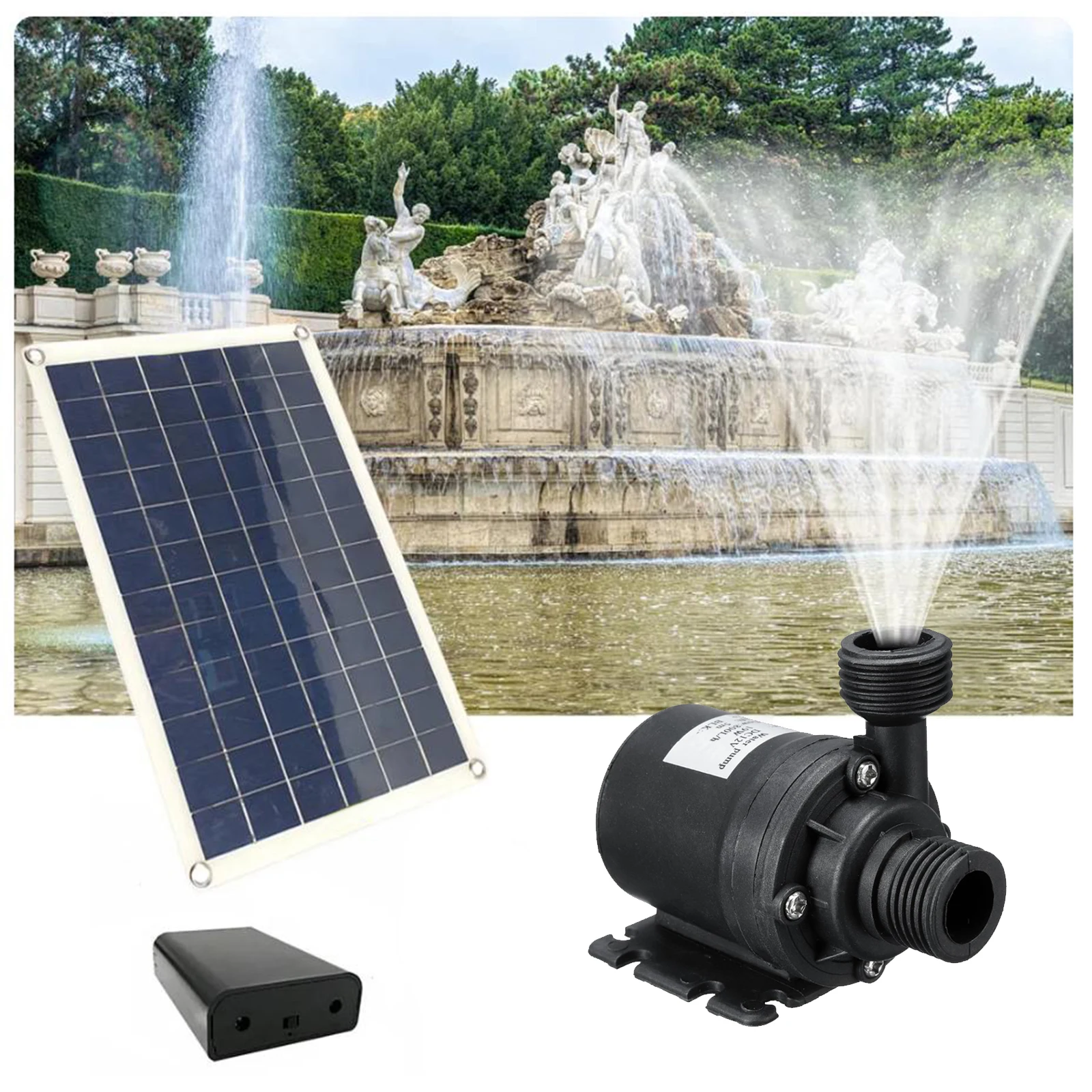 

50W DC 12V Solar Brushless Motor Water Circulation Water Pump 800L/H Cooling System Fountains Heater Submersibles Water Pumps