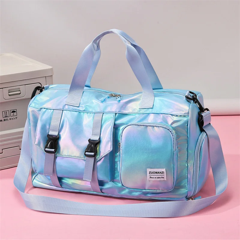Pearl Glossy Gym Bag Women Fitness Training Handbag Waterproof Yoga Bags Wet Dry Separation Swimming Pack Female Travel Tote Bag 5