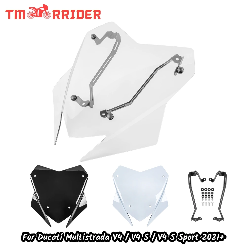 

V4 S SPORT Windscreen Windshield For Ducati Multistrada V4 V4S V4S Sport 2021-2023 Motorbike Wind Shield Visor Airflow Deflector